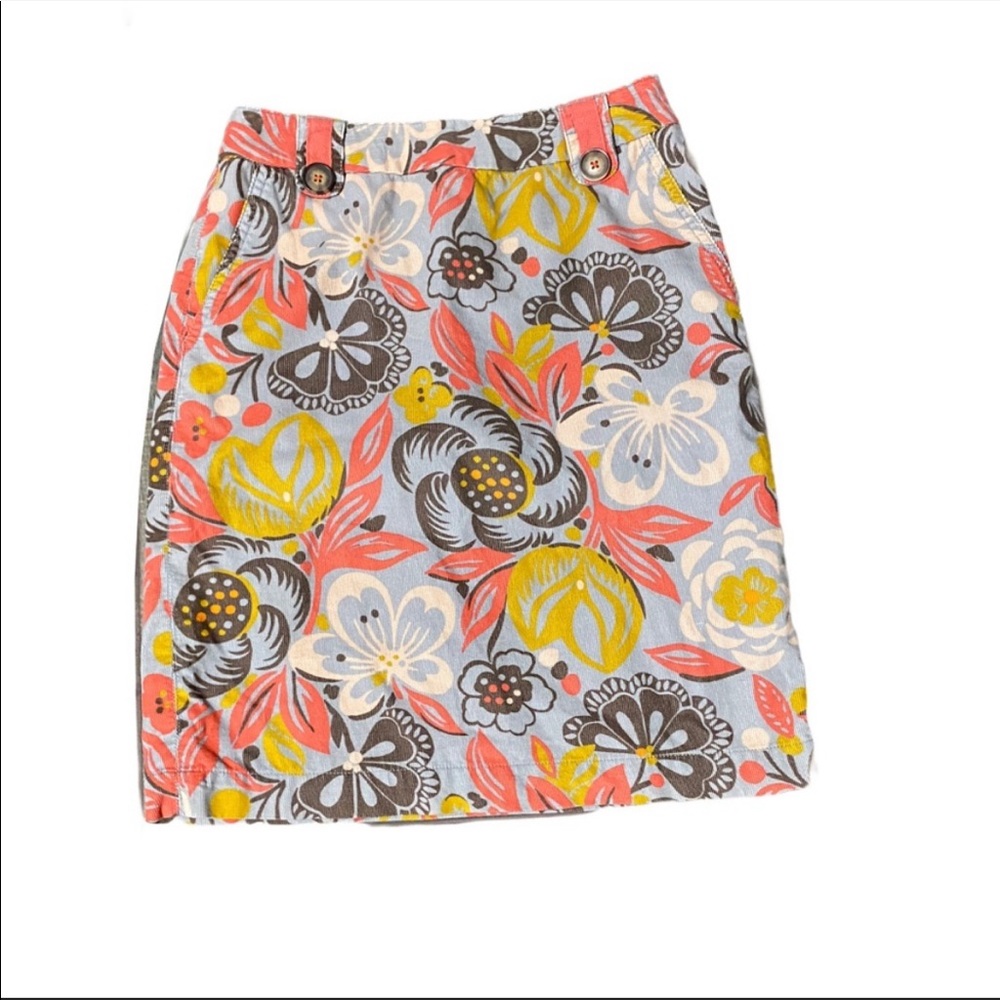 Boden Corduroy Floral Spring Summer Flowers Mini Skirt Size 2R